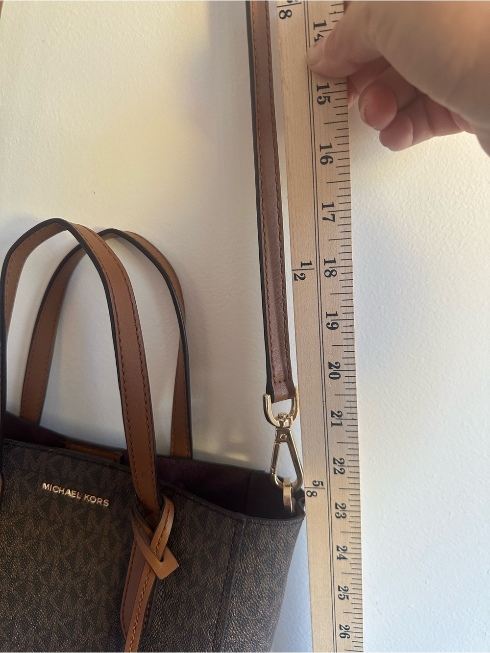 Michael Kors Brown Signature Tote with Tan Leather Trim - Picture 11 of 15
